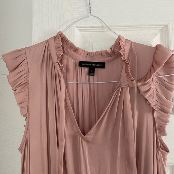 Sold Banana Republic Blush/Pink Maxi Dress Silk Style - Picture 4 of 9